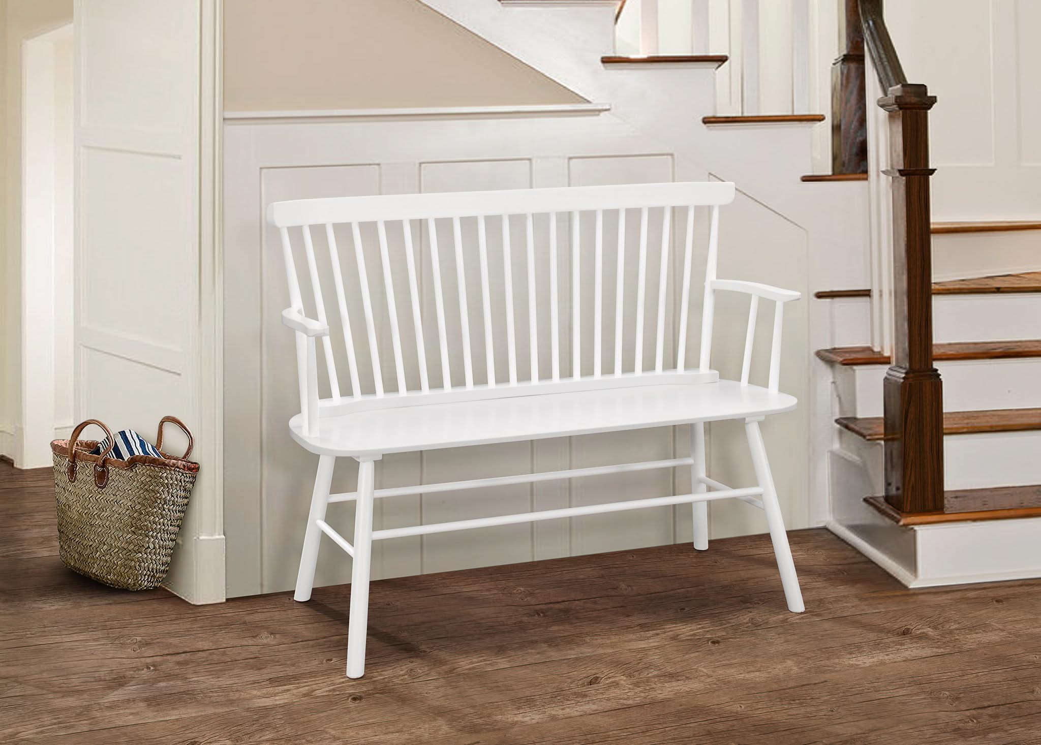 Jerimiah - Spindleback Bench - White