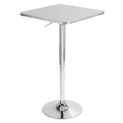 Bistro - Contemporary Adjustable Square Bar Table - Silver - Exclusive Furniture