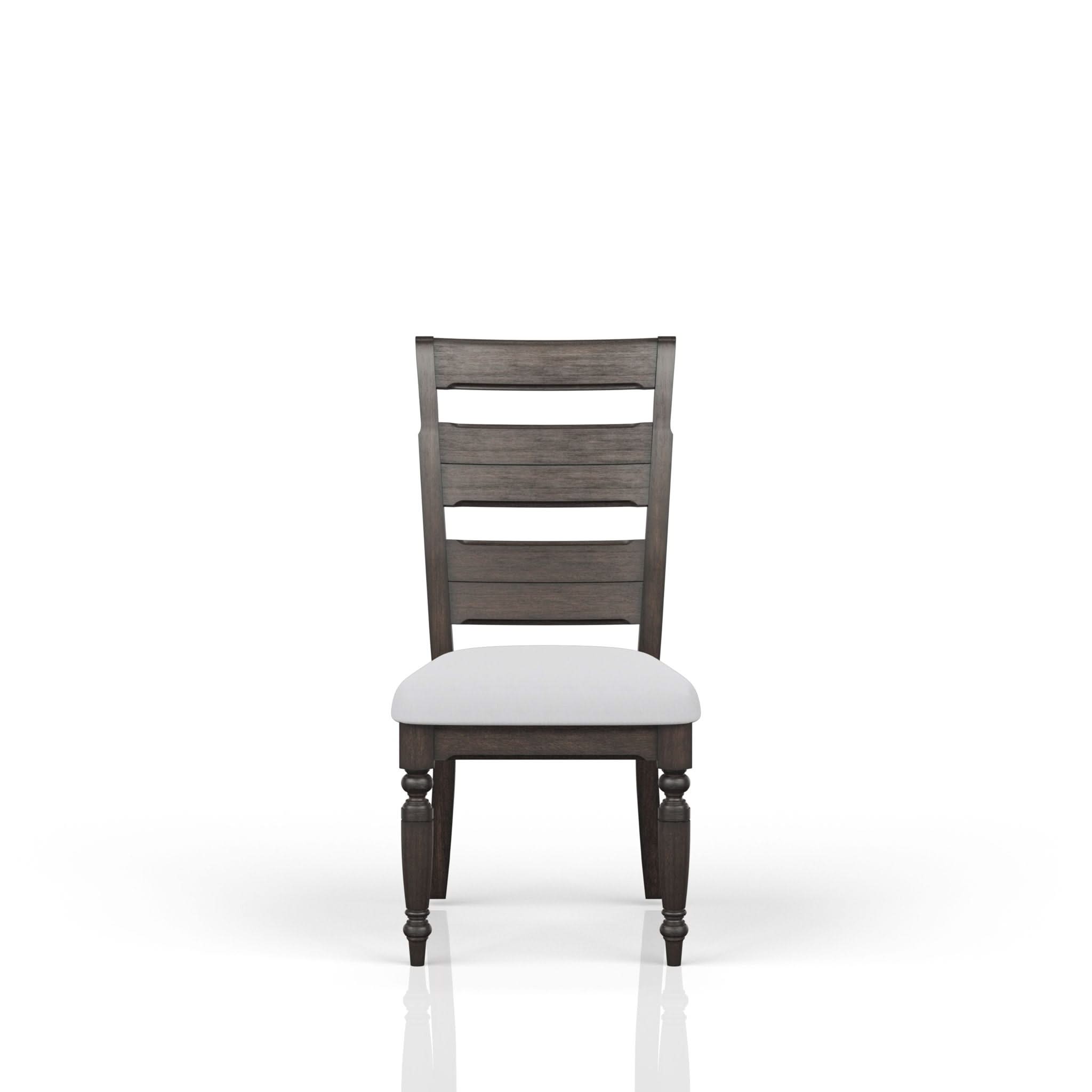 Upholstered Seat Ladderback Side Chair (Set of 2) - Coffee