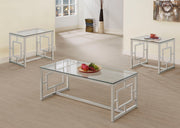 Merced 3-piece Rectangular Coffee and End Table Set Nickel