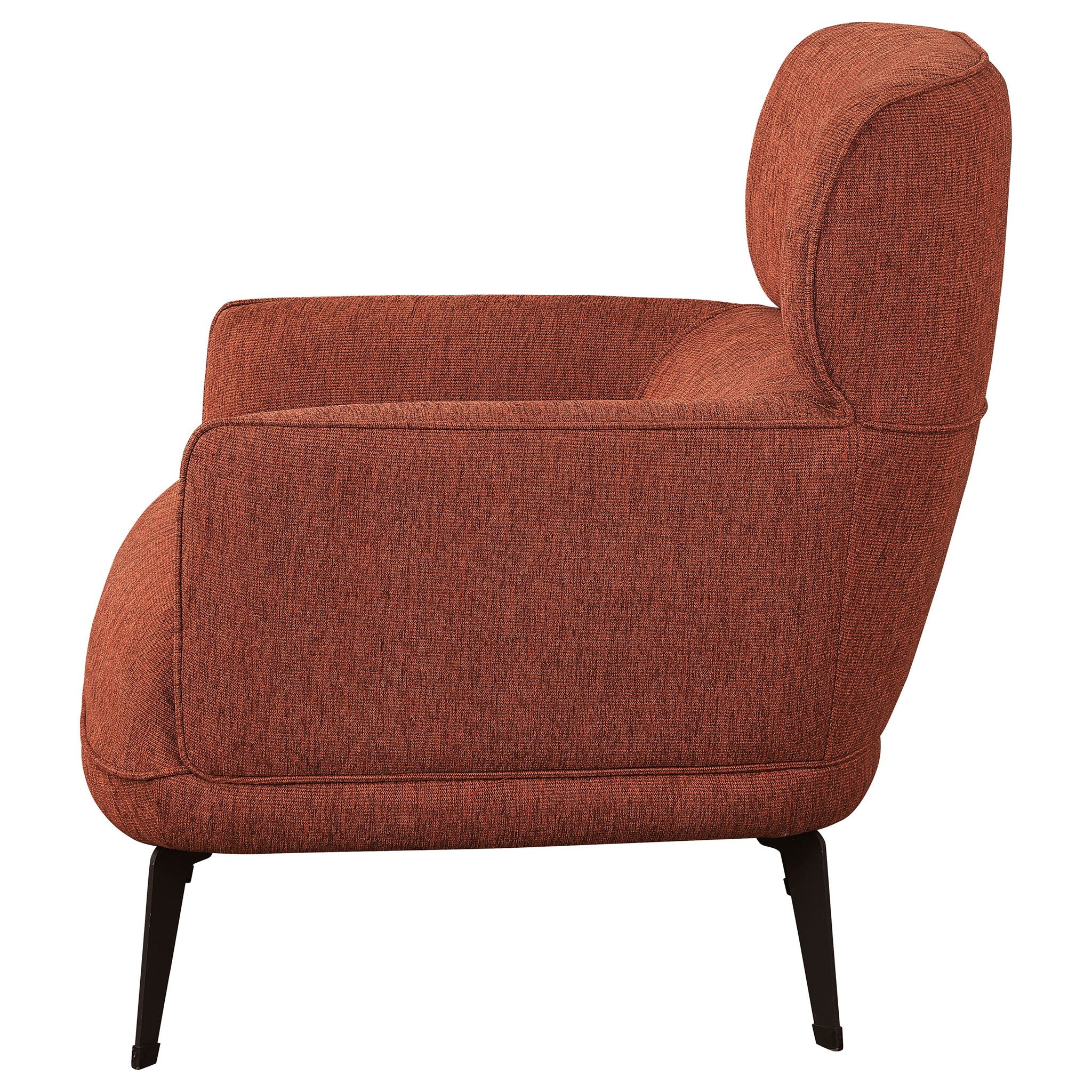 Andrea Upholstered Crescent Arm Accent Chair Orange