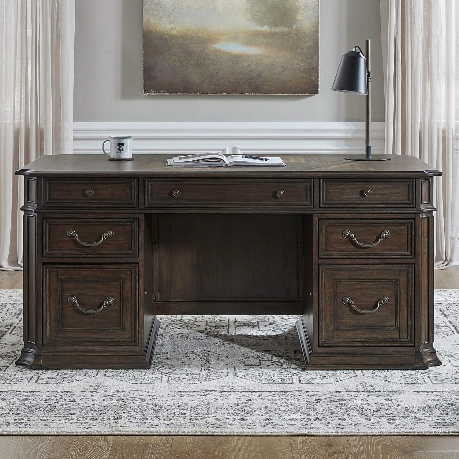 Providence Park - Jr Executive Desk - Chateau Brown