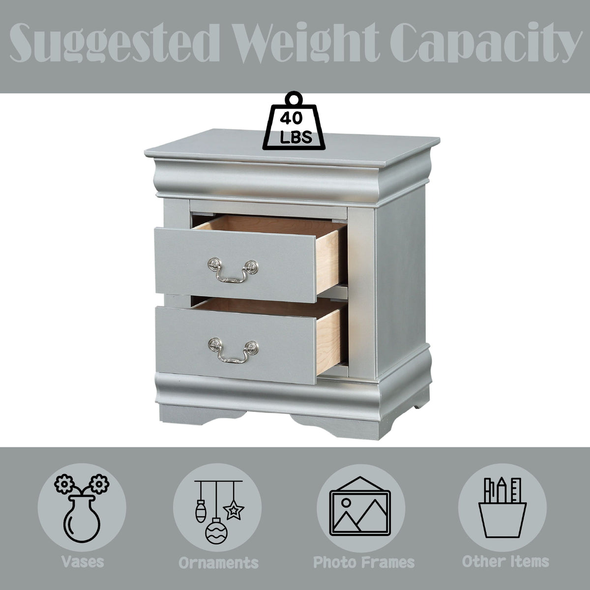 Louis Philippe III - Sleek Design Nightstand