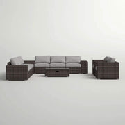 Stylish Rattan Wicker Person Seating Group With Premium Sunbrella Cushions Perfect For Outdoor Entertaining