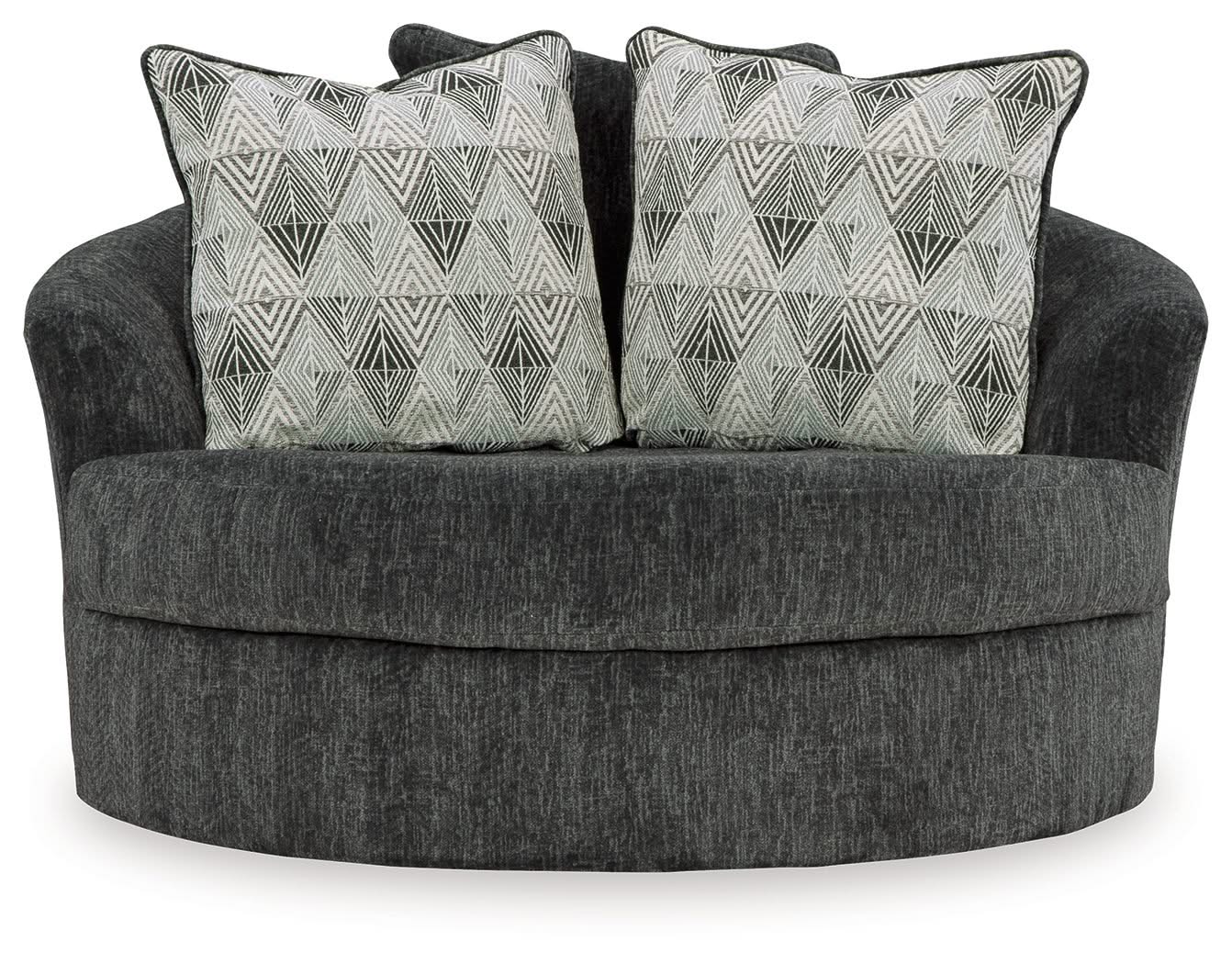 Biddeford - Oversized Swivel Accent Chair - Shadow