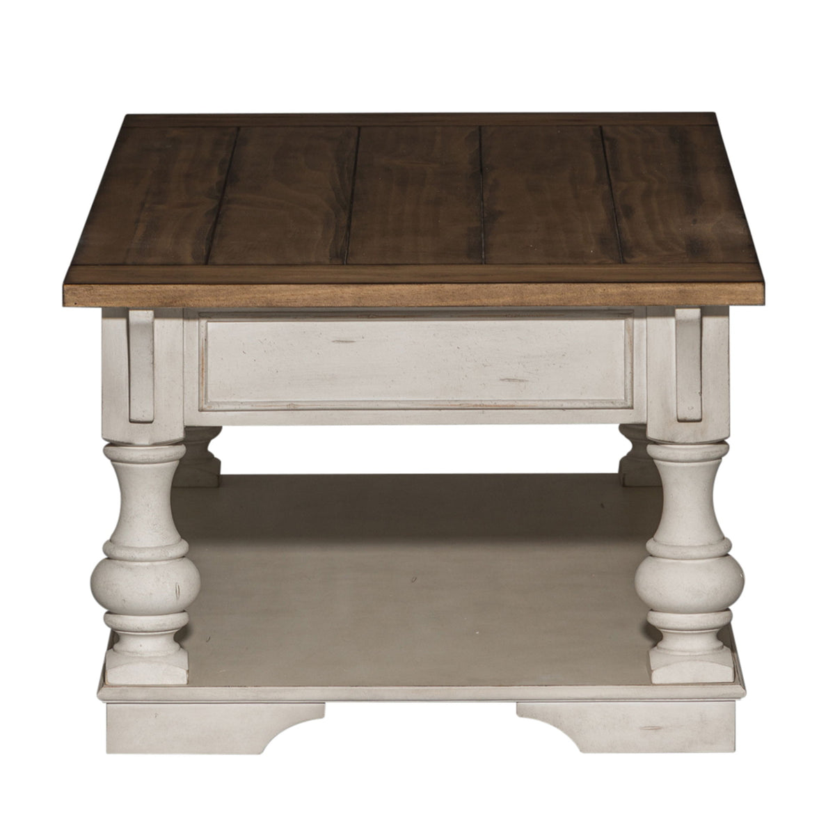 Morgan Creek - Cocktail Table - Antique White / Wirebrushed Tobacco Accents