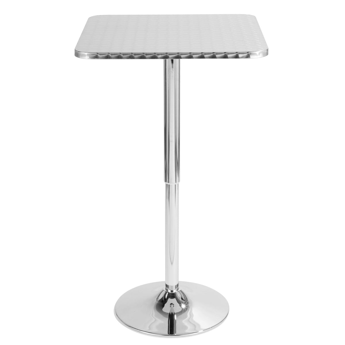 Bistro - Contemporary Adjustable Square Bar Table - Silver - Exclusive Furniture