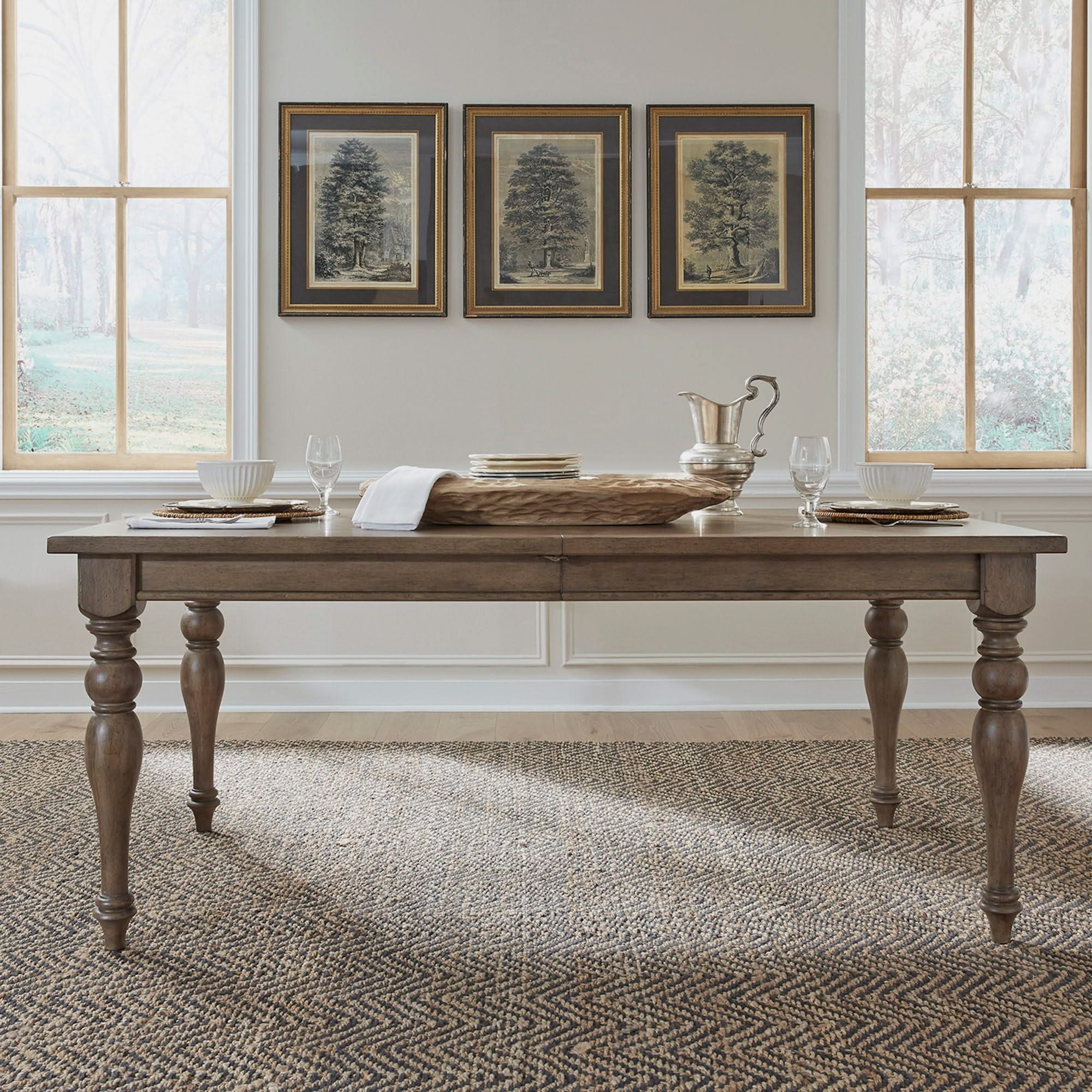 Americana Farmhouse - Wood Rectangular Leg Table - Dusty Taupe