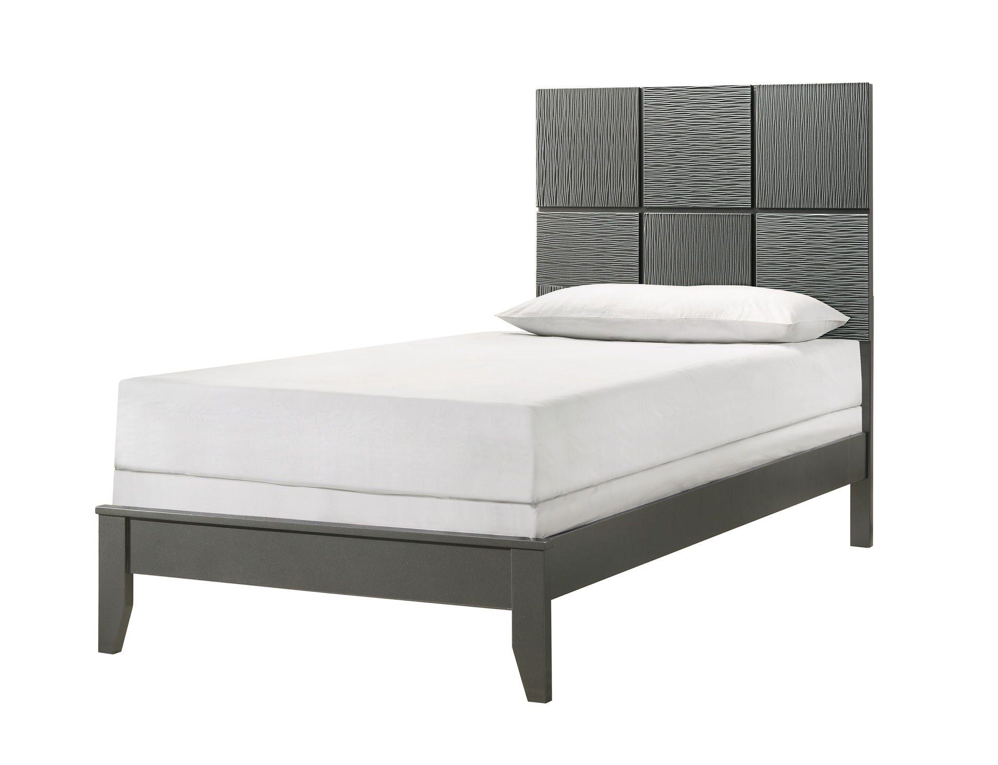 Denker - Twin 5 Piece Bedroom Set - Gun Metal