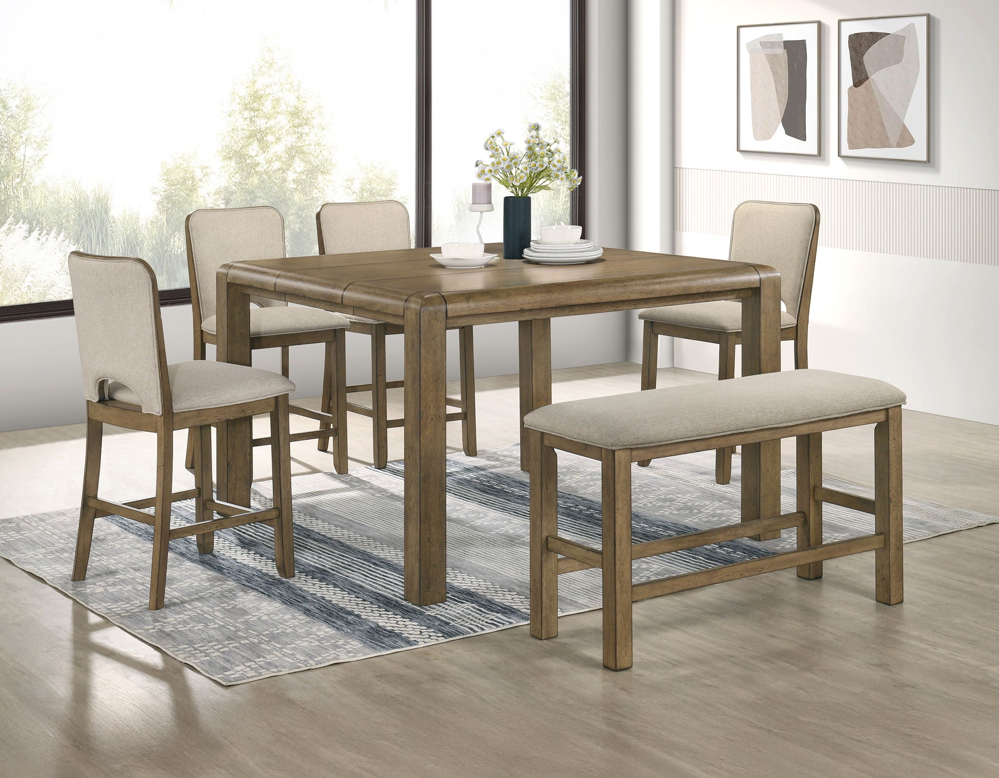 Cockrell - Counter Height Chair (Set of 2) - Light Brown / Beige