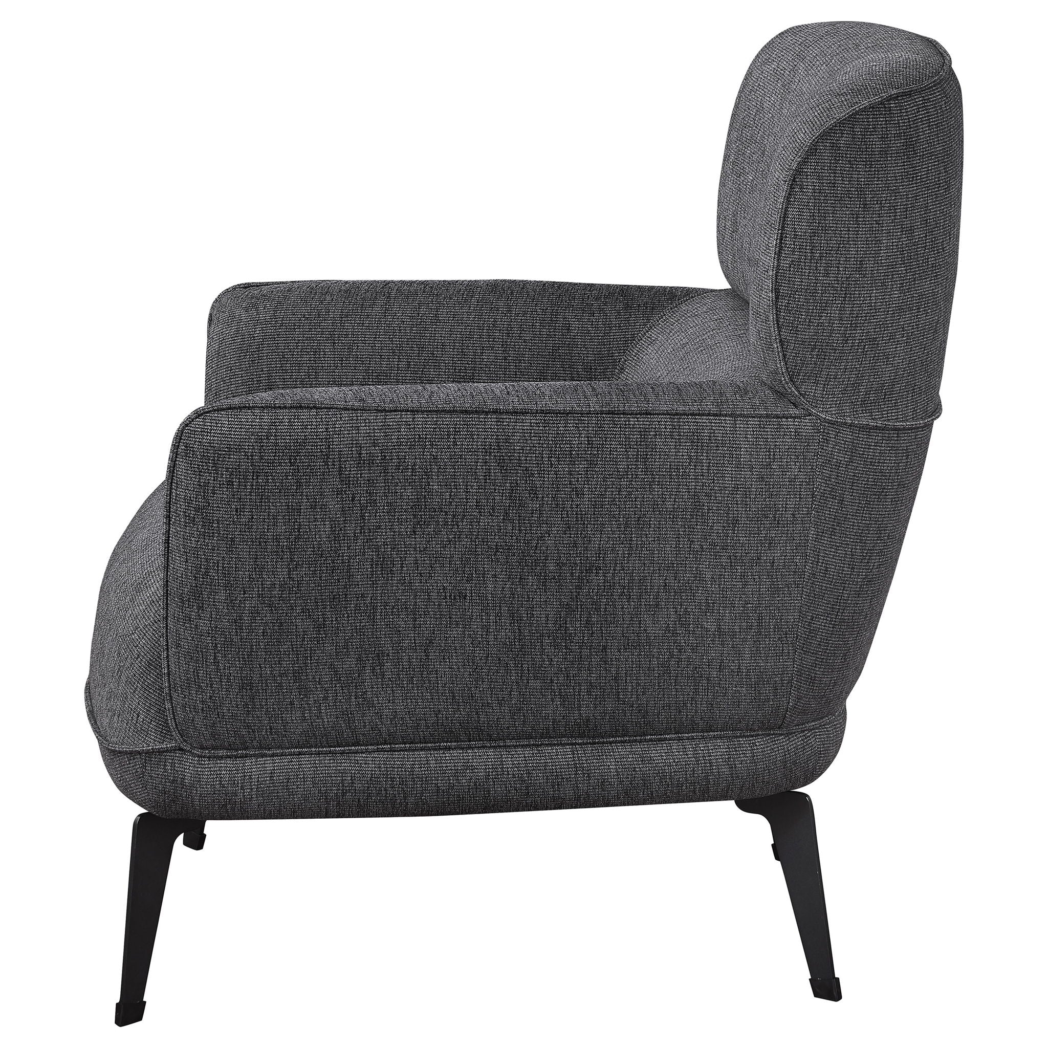 Andrea Upholstered Crescent Arm Accent Chair Grey