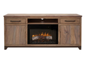 Natural Parota - 70" Electric Fireplace - Dark Brown