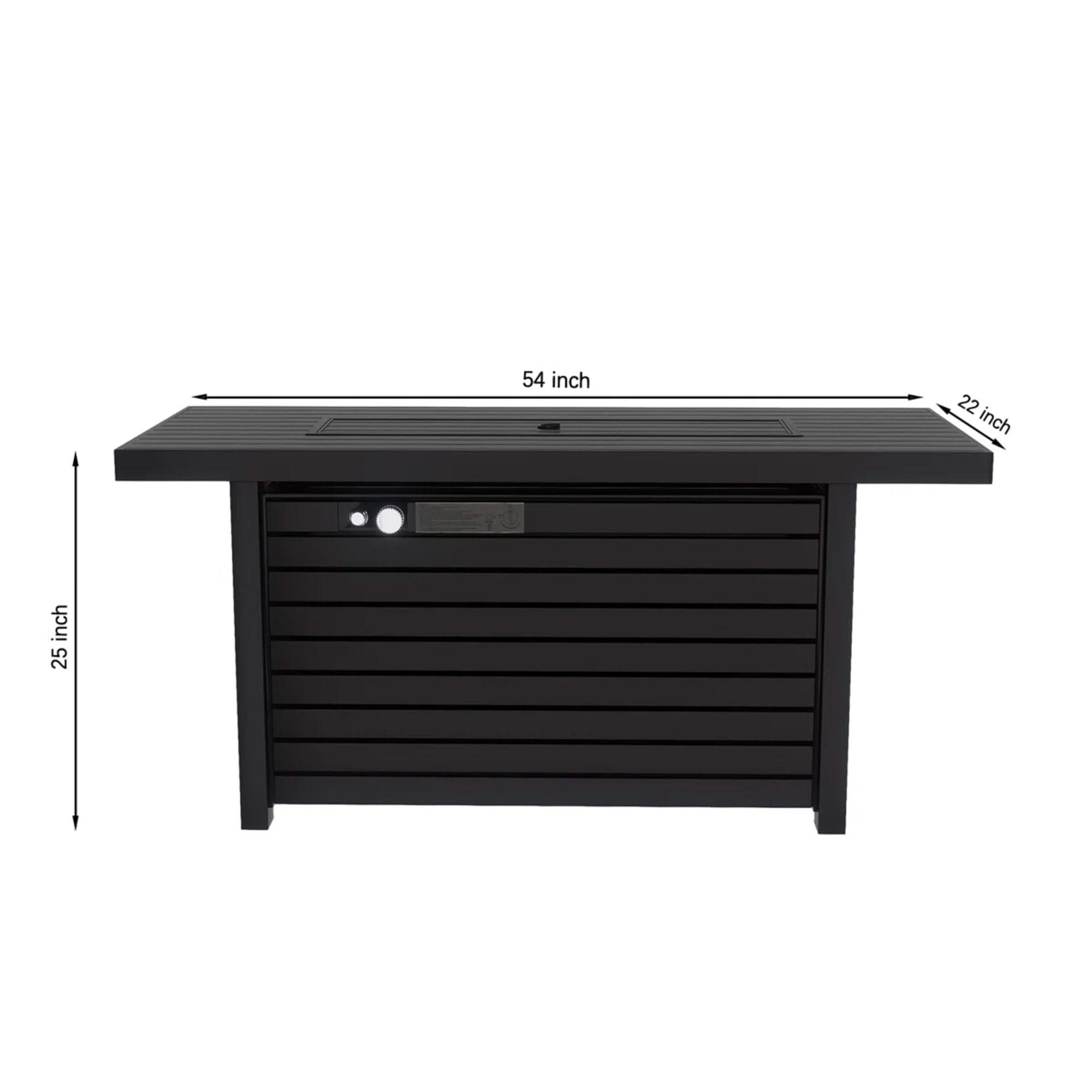 Outdoor Fire Pit Table & Lid - Black