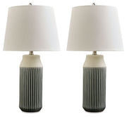Afener - Ceramic Table Lamp (Set of 2) - Blue / Beige