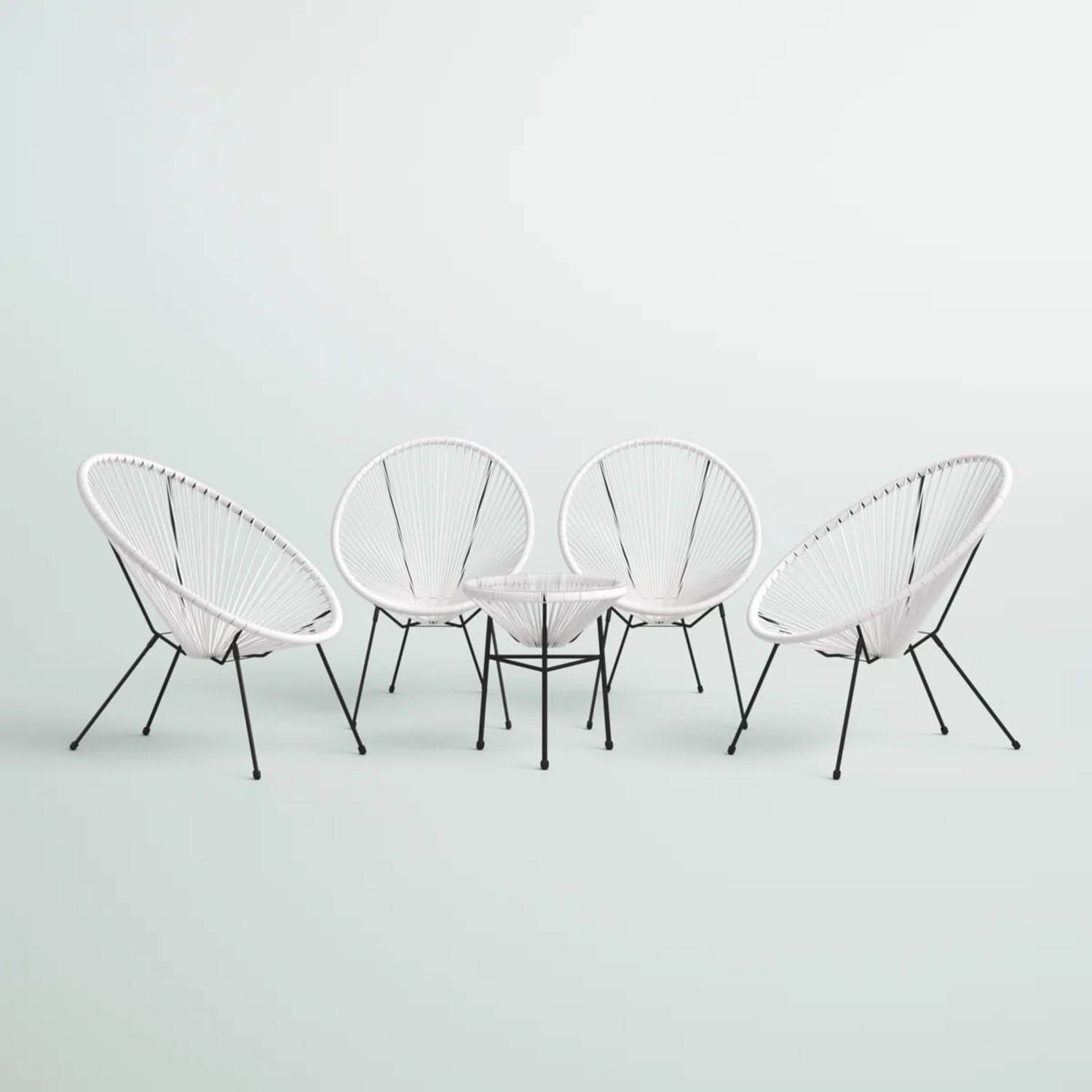 Outdoor Conversation Set With Ergonomic Lounge Chairs And Tempered Glass Table