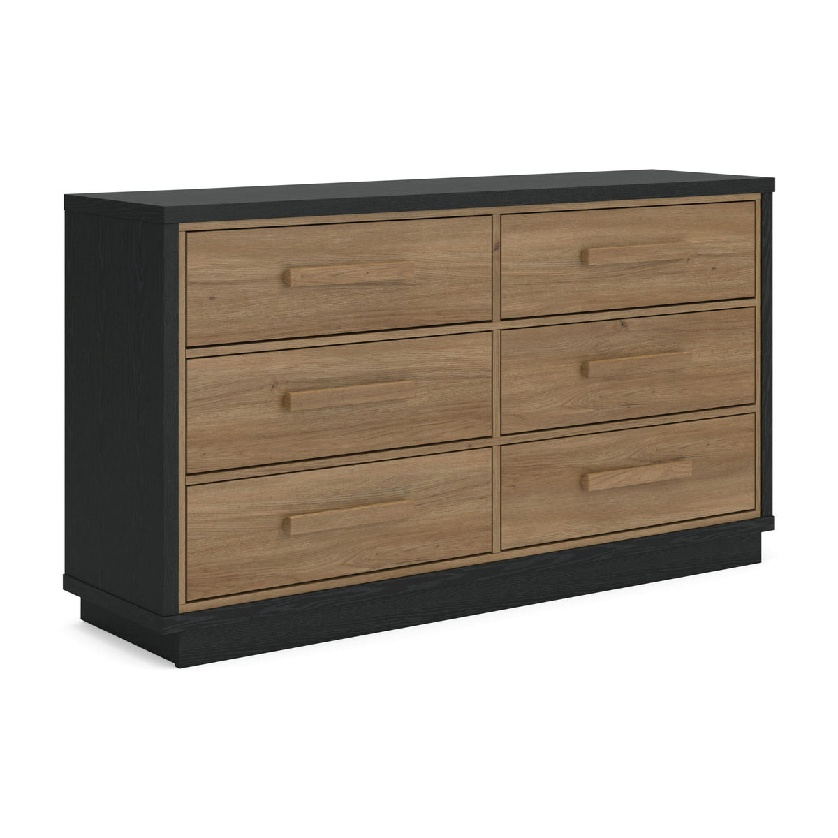 Kozmour - Six Drawer Dresser - Black / Brown