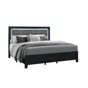 Carlos - 5 Pieces Queen Bedroom Set, Modern Design - Black