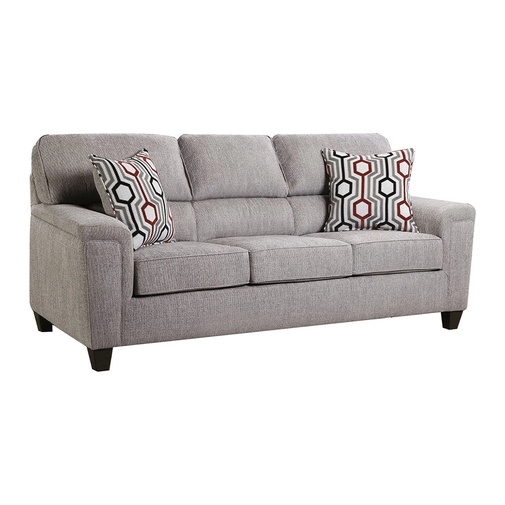 Dante Concrete Gray Contemporary Sofa and Loveseat Living Room Set with Accent Pillows