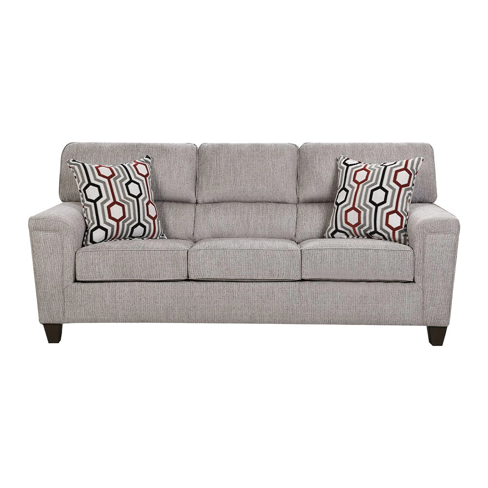Dante Concrete Gray Contemporary Sofa and Loveseat Living Room Set with Accent Pillows
