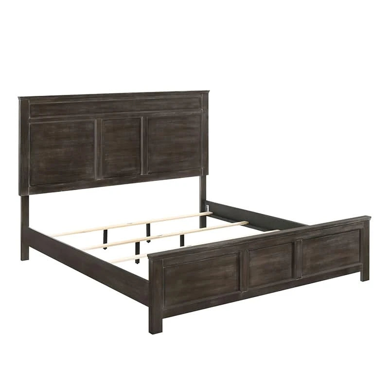 Davidson Nutmeg Brown Modern 5 PC Bedroom Set Includes Bed (Headboard, Footboard, and Rails), Dresser and Mirror