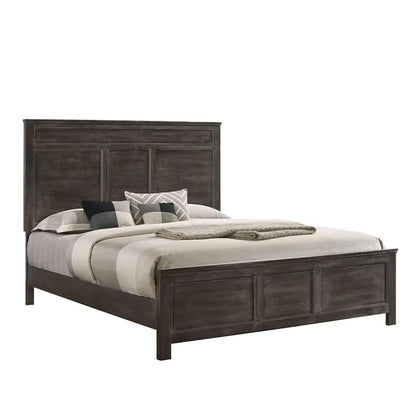 Davidson Nutmeg Brown Modern Panel Bed with Clean Contemporary Design