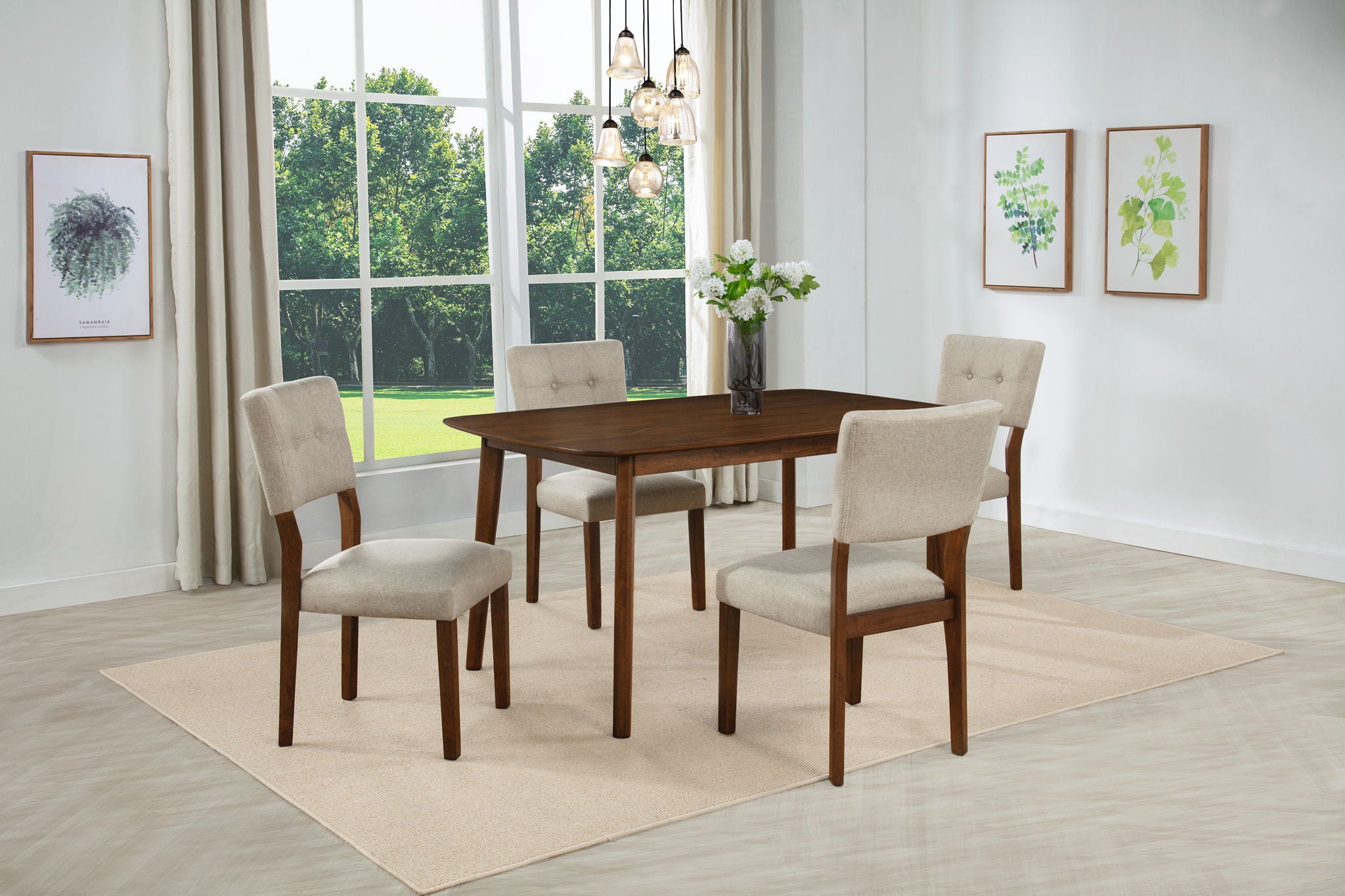 Gregory - 5 Piece Dining Room Set - Brown
