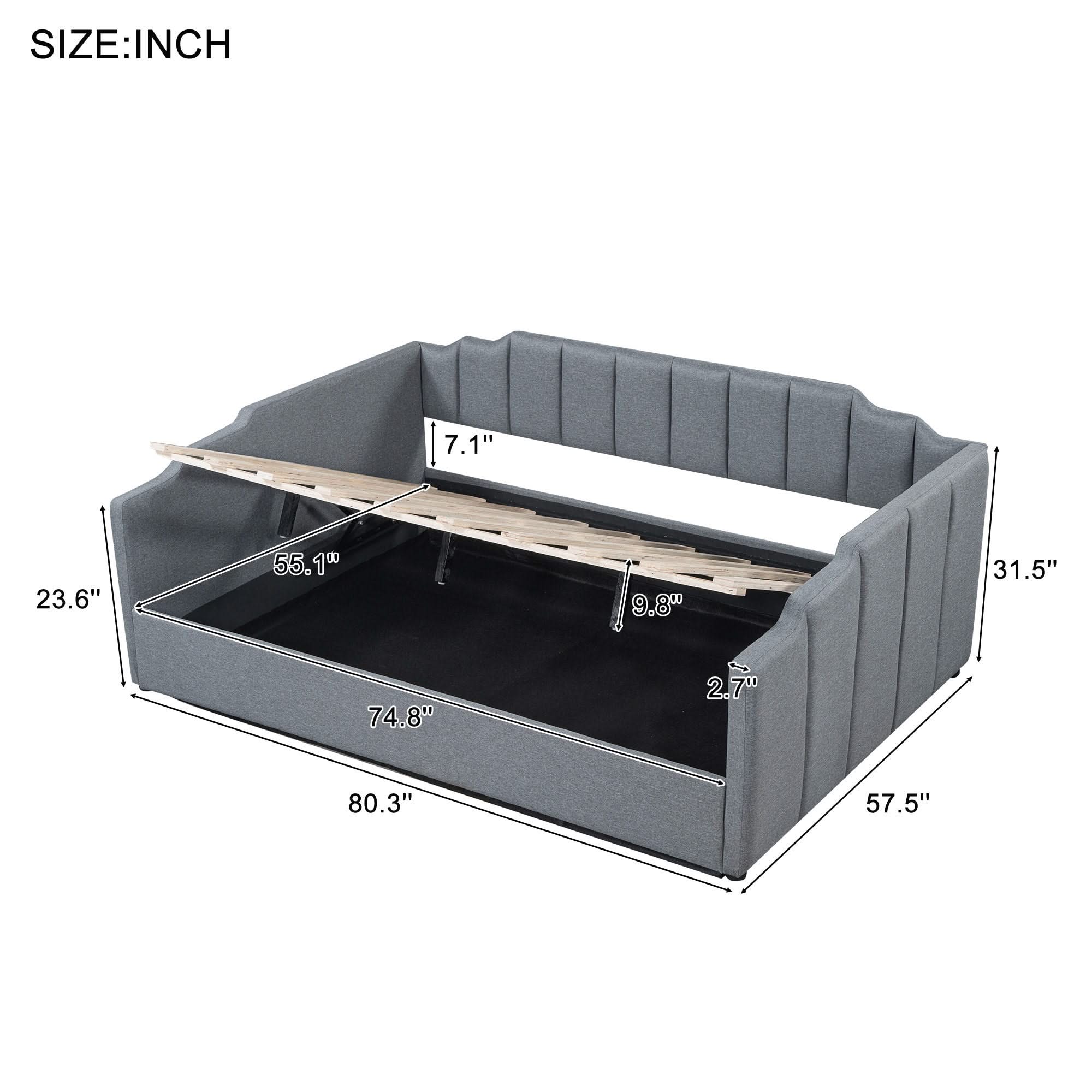 Modern Upholstered Daybed With Underneath Storage