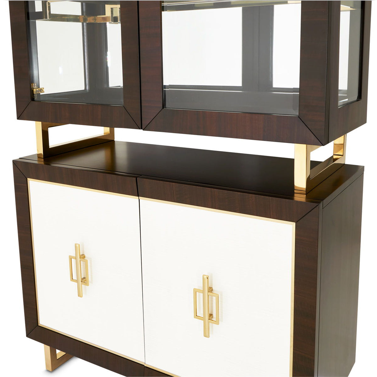 Belmont Place - Display Cabinet - White / Dark Brown