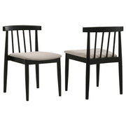 Cullen Dining Side Chair Upholstered Seat Black (Set of 2)