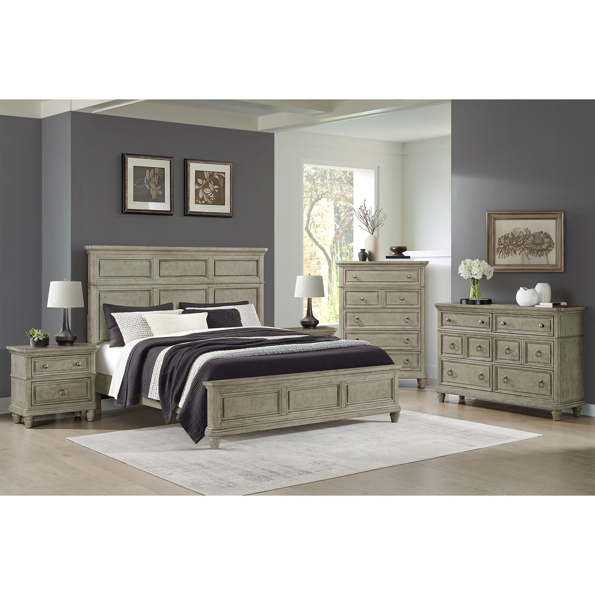 Whit-Ash - Panel Bedroom Set