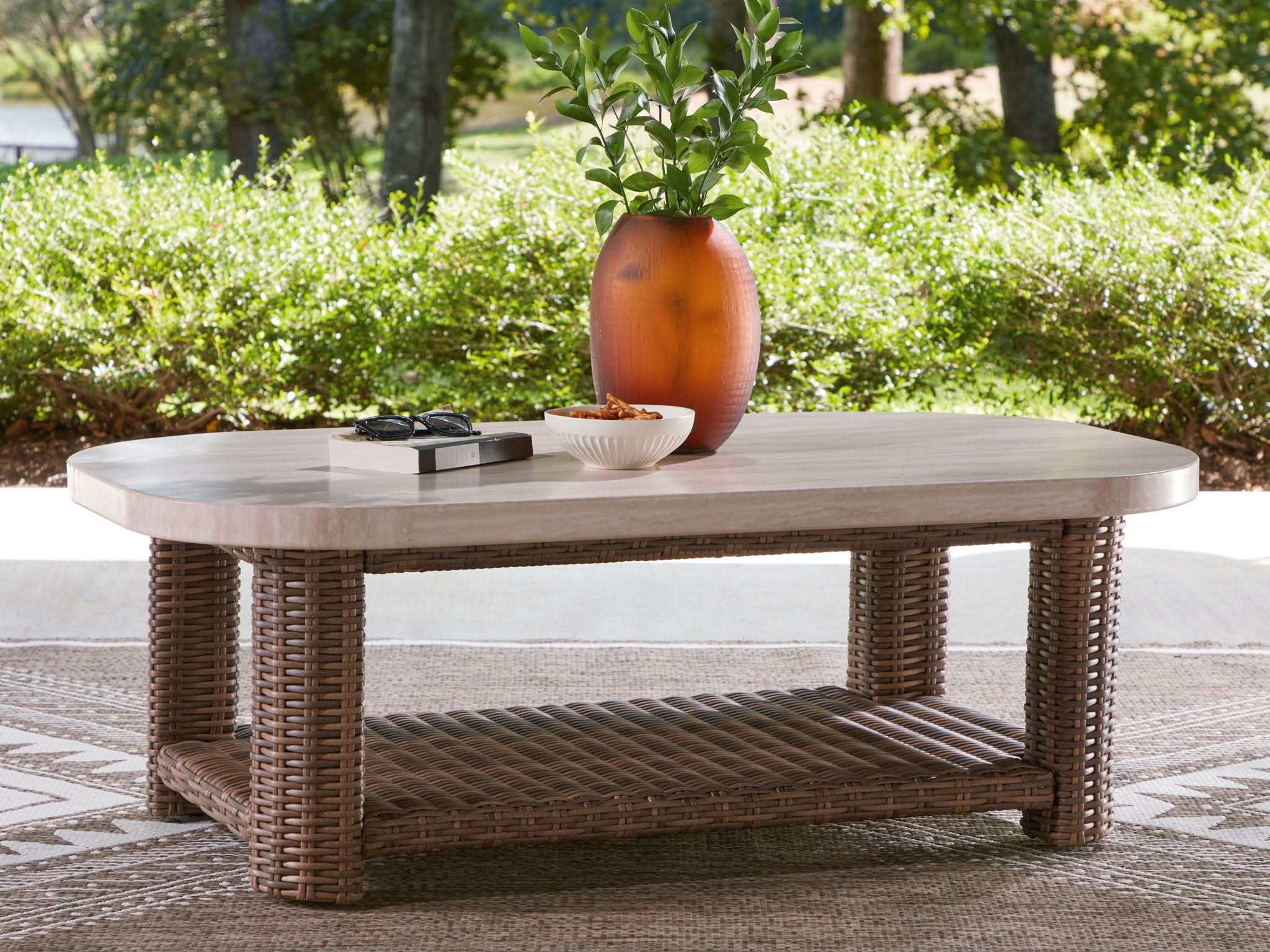 Dolan Creek - Rectangular Cocktail Table - Beige / Brown