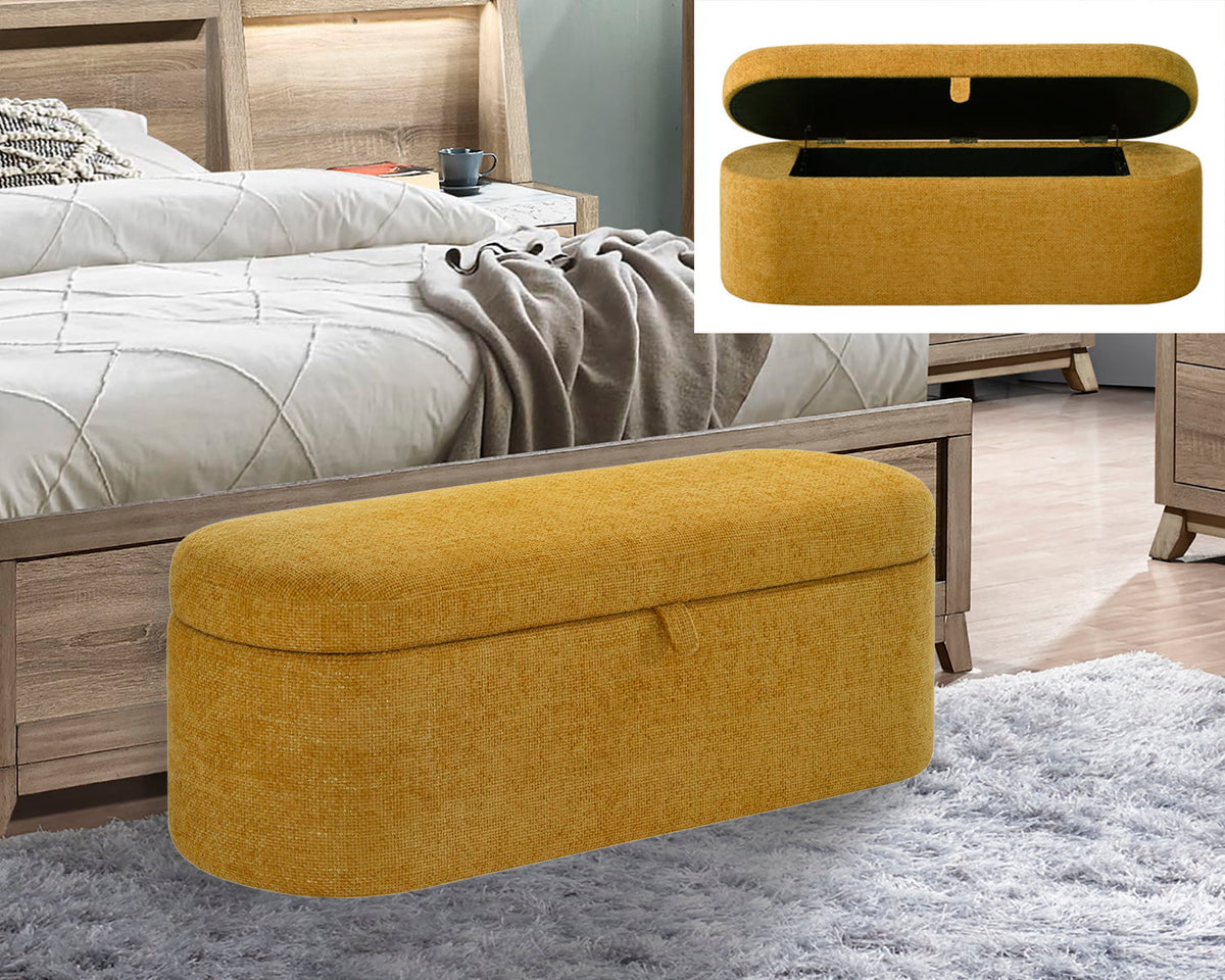 Philipa - Storage Bench - Gold Tweed