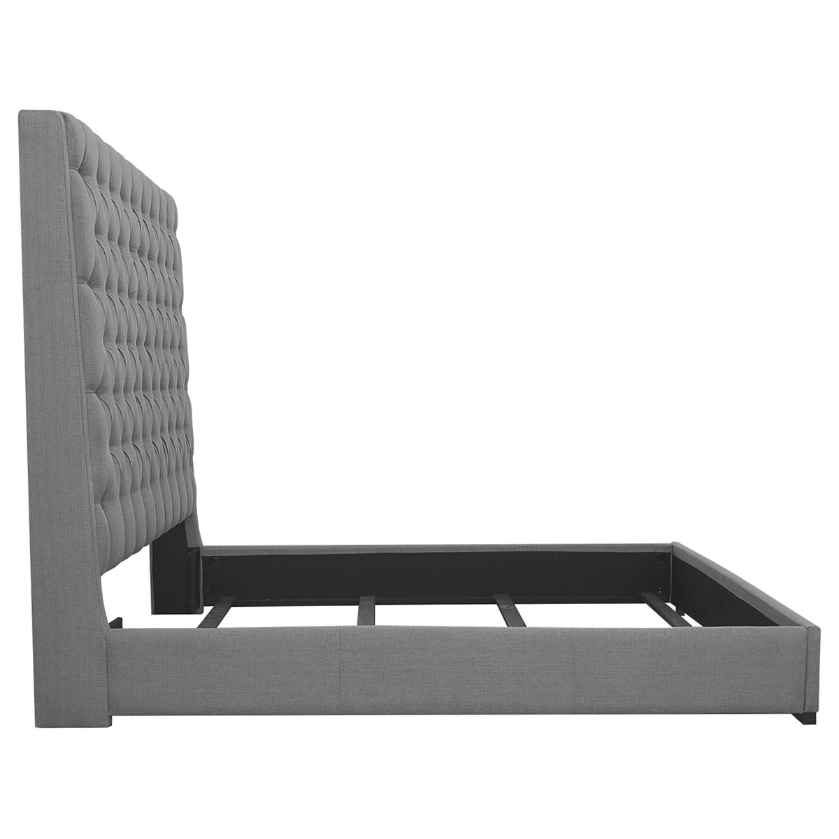 Camille Upholstered California King Panel Bed Grey