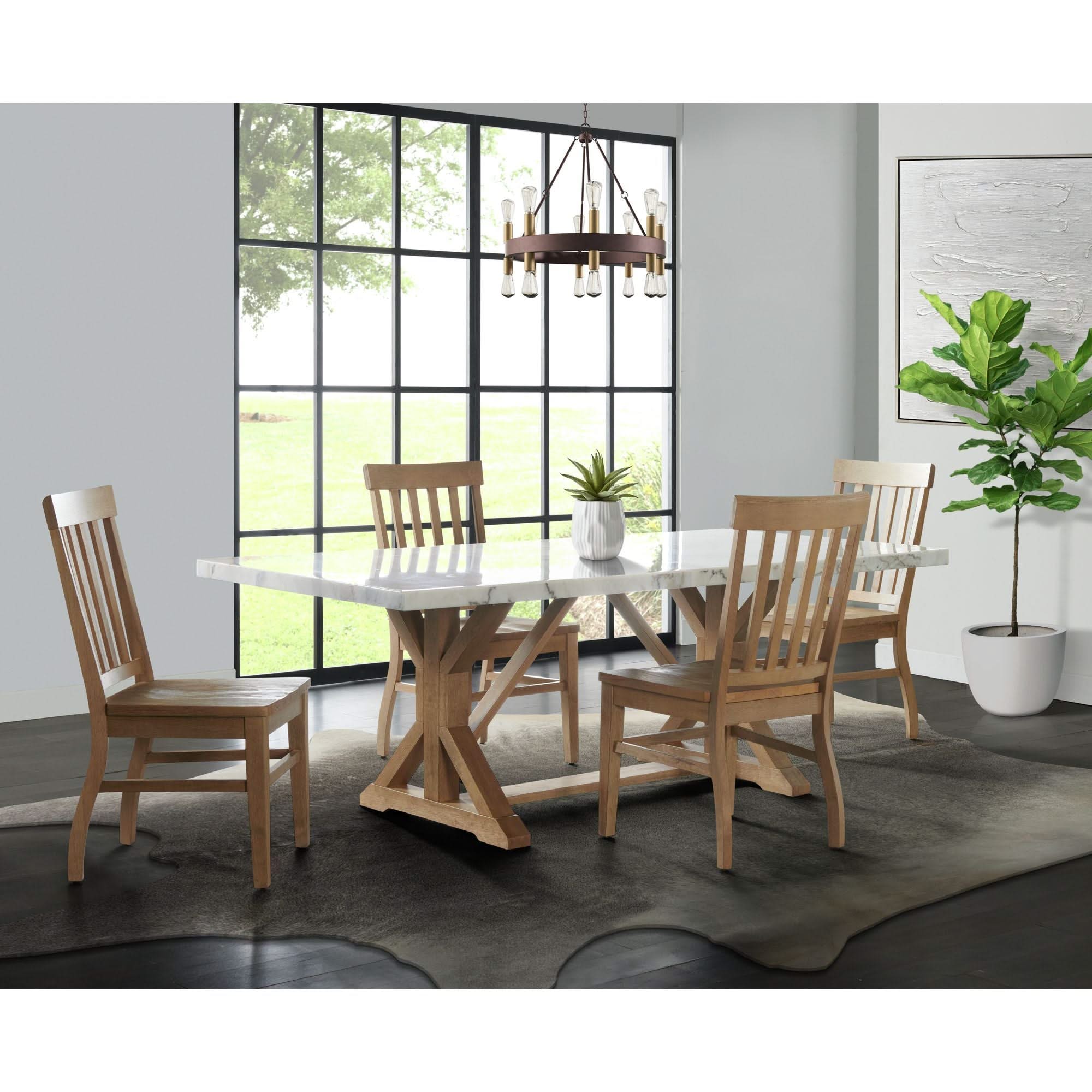 Lakeview - Marble Standard Height Rectangular Dining Table - White