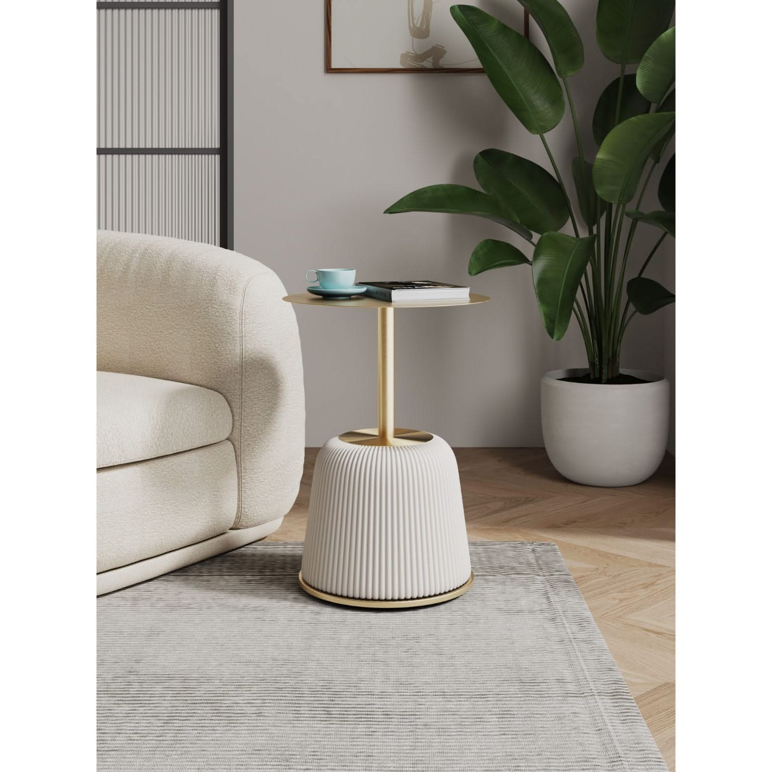 Anderson - Upholstered End Table With Round Top