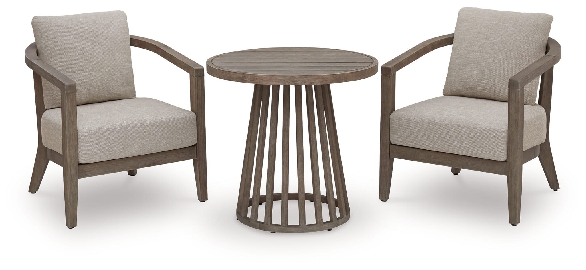 Joy Lagoon - Outdoor Chairs With Cushions/Table (Set of 3) - Beige