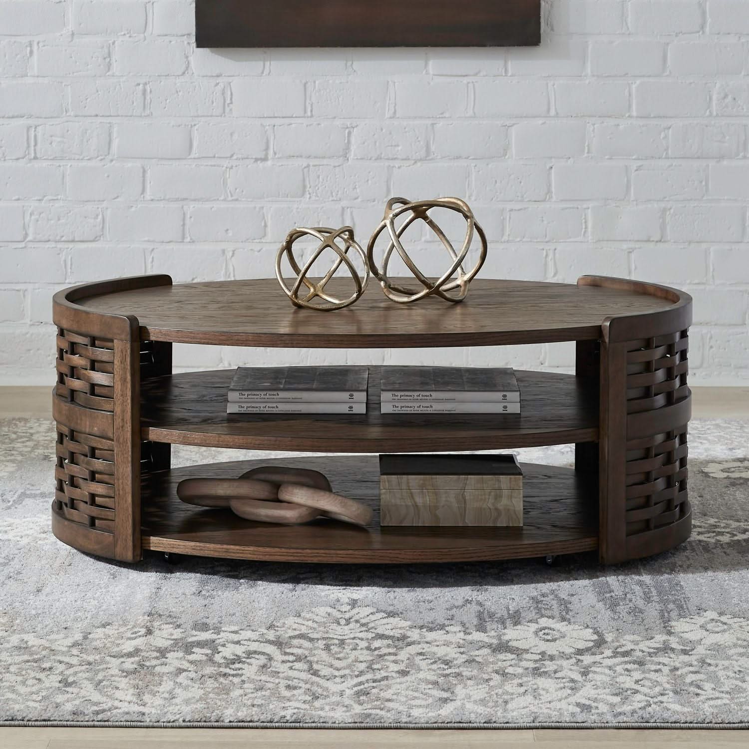 Warren Park - Oval Cocktail Table - Coffee Brown