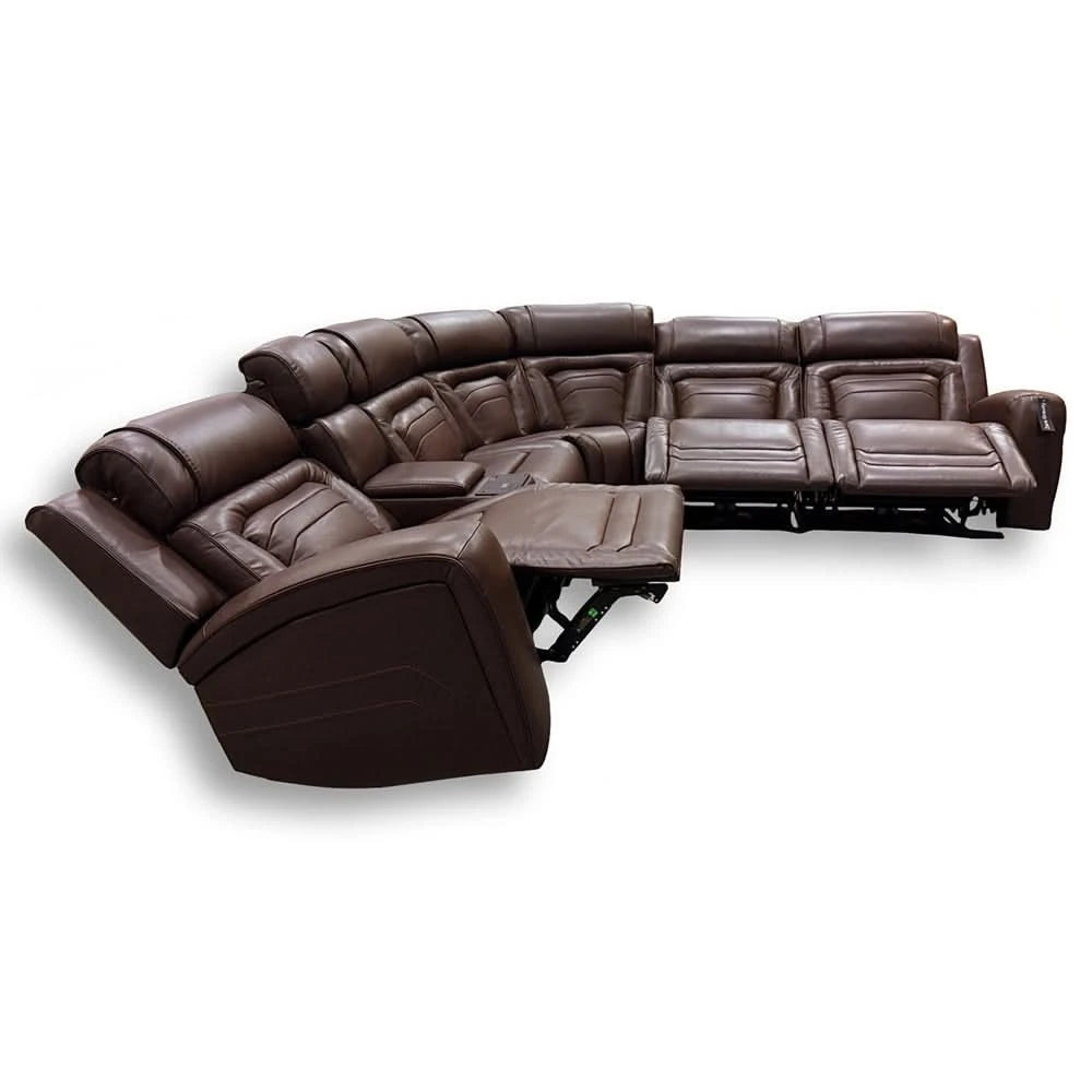 Delton Cedar Contemporary 6-Piece Power Reclining Sectional with Power Headrests