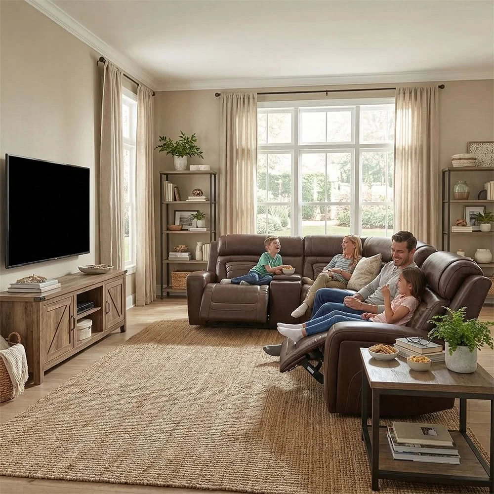 Delton Cedar Contemporary 6-Piece Power Reclining Sectional with Power Headrests