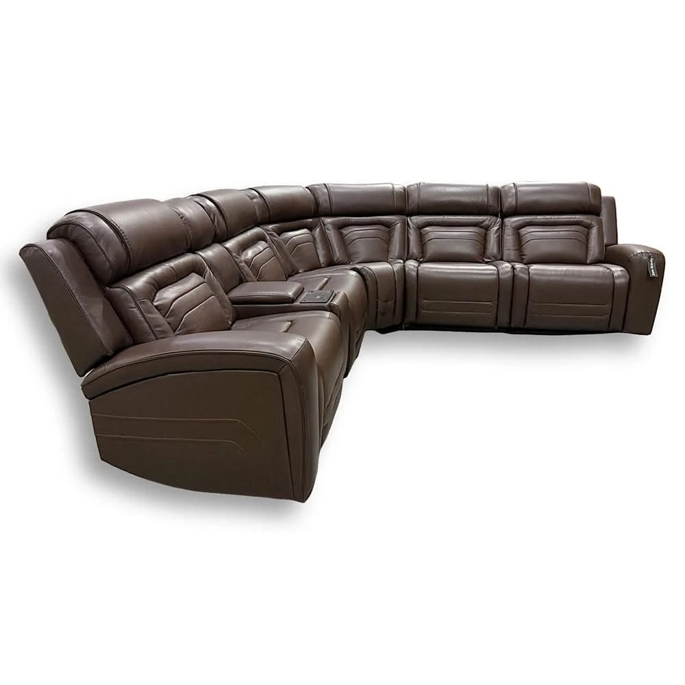 Delton Cedar Contemporary 6-Piece Power Reclining Sectional with Power Headrests