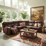 Delton Cedar Contemporary 6-Piece Power Reclining Sectional with Power Headrests