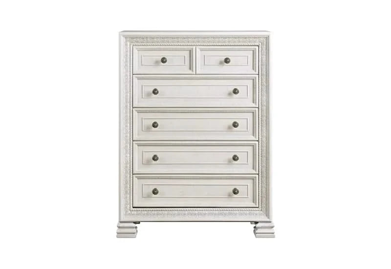 Deville Pearl White Modern 5-Drawer Chest