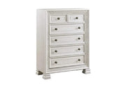 Deville Pearl White Modern 5-Drawer Chest