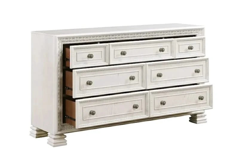 Deville Pearl White Modern 7-Drawer Dresser