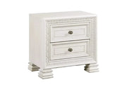 Deville Pearl White Modern Ash Veneer 2-Drawer Nightstand