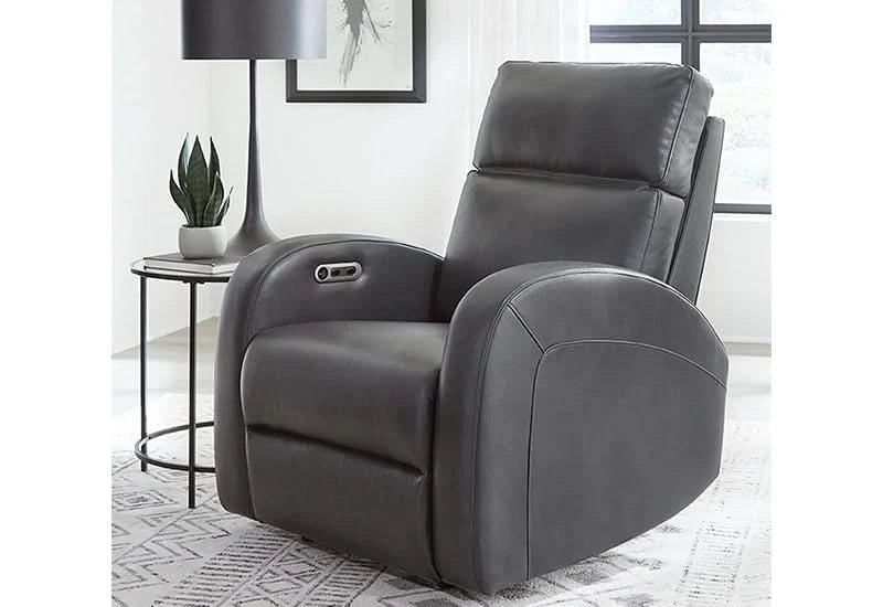 Devin Pebble Grey & Pebble Brown Power Recliner with Casual Comfort
