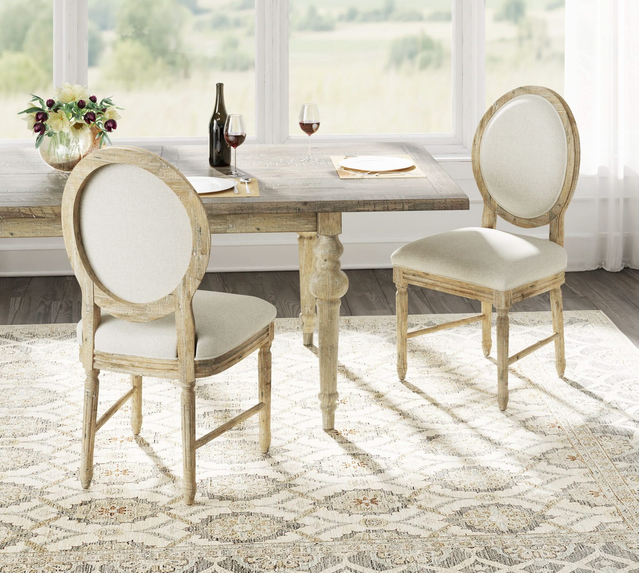Upholstered Dining Chairs (Set of 2) - Brown