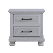 2 Drawer Nightstand With USB Charging Station - Cool Gray