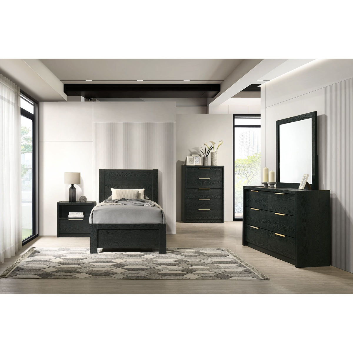 South Bend - Nightstand With USB - Black