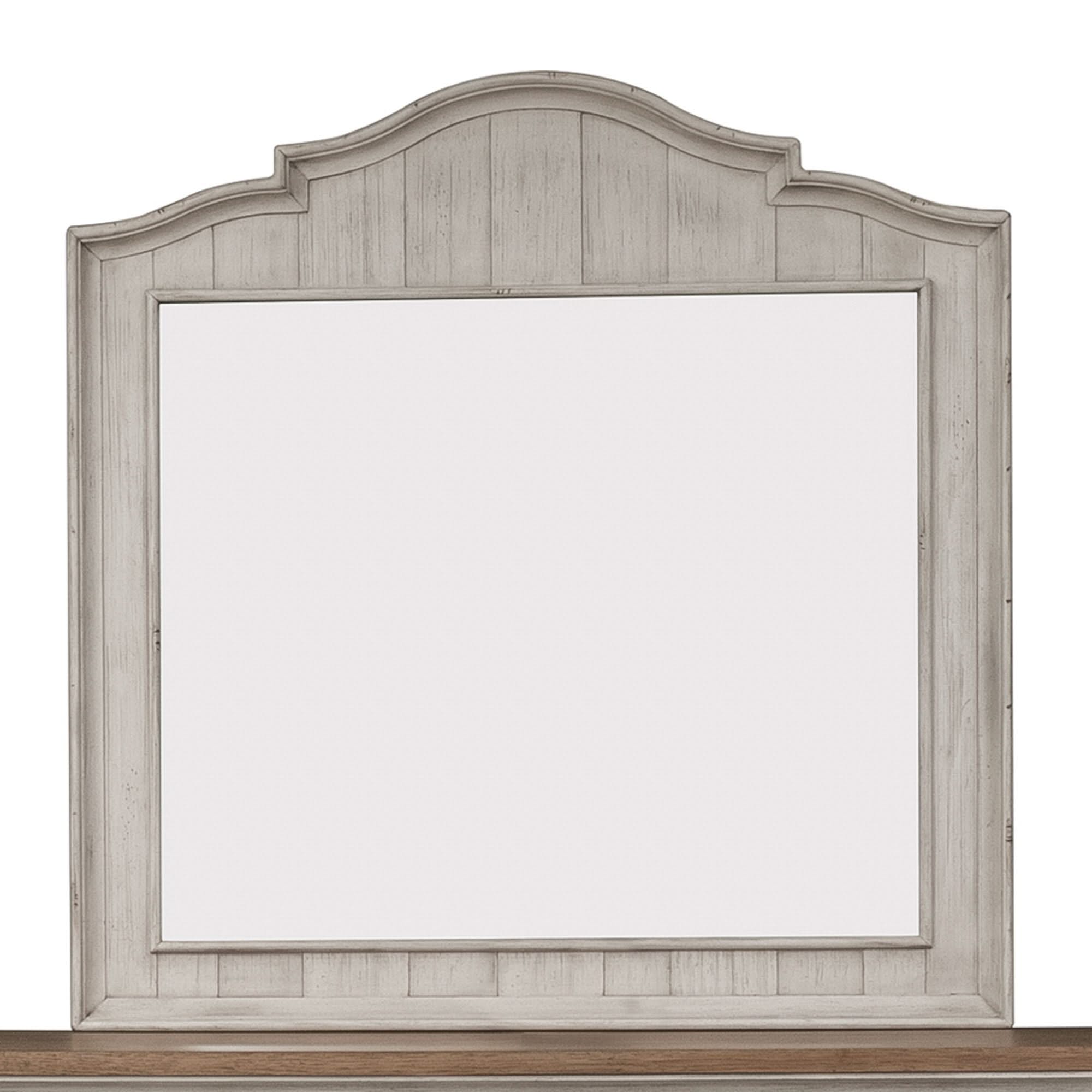 Farmhouse Reimagined - Mirror - Antique White / Chestnut Tops